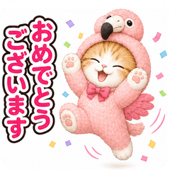 飛び出す♪きぐるみ猫のスタンプ(動物園)