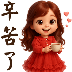 Cute Girl * Practical Greeting Stickers