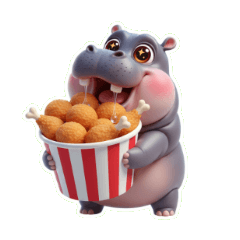 デブカバが食べ続けて止まらない