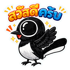 Happy Magpie Robin