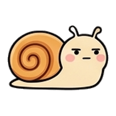 カタツムリのでかもじスタンプ