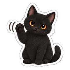 文字なし黒猫の毎日リアクション