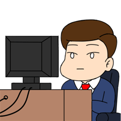 Brown-haired office worker.