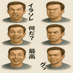 疲れた変顔カップルスタンプ