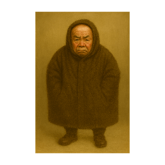 幼児おじさんマラソンを走る