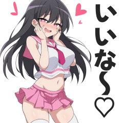 ピンクセーラー服の黒髪美少女JK(女子高生)