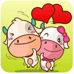 愛し合う牛のカップル モービー＆ミラ