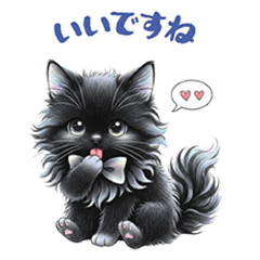 丁寧な黒猫ちゃん