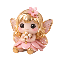 かわいい花の妖精｜3Dメタル風