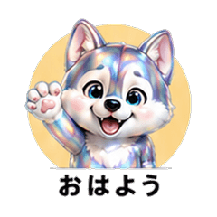 キラキラマラミュートカノジョ恋人スタンプ