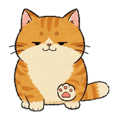 ジト目ぶさかわ茶トラ猫（動く・文字なし）