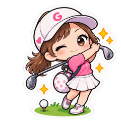 ラウンド前だけ急にプロ！ゴルフ女子