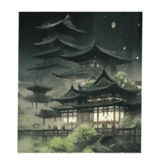 菊畑と神秘的な城