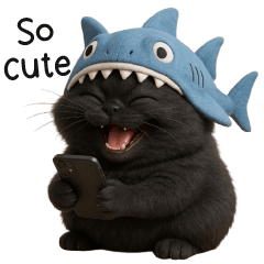 Little Shark Head Black Cat EN