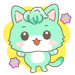 ゆるかわミント猫の挨拶スタンプ