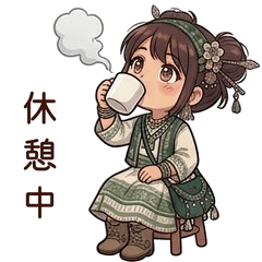 ちびガールの大人女子の気配り日常スタンプ