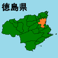 拡大する徳島県の市町村地図