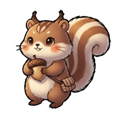 くまリスのモコ★毎日使える癒やしスタンプ