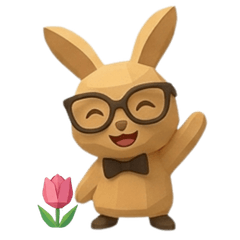 ウサギ　3D　ローポリ