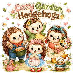 Cozy Garden Hedgehogs