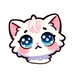 ふわふわ白猫の毎日使えやすいスタンプ