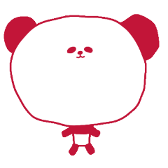 [アレンジ用]顔でかキュートパンダ（赤）