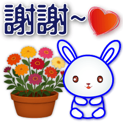 -Cute white rabbit -Happy and practical