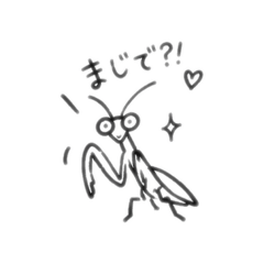 モノクロこんちゅうスタンプ