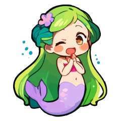 Q Cute mermaid-Japanese homophone