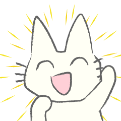 げんきに返事をする白猫