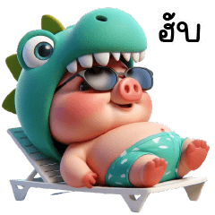 Pig dino cute