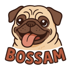 MY PUG BOSSAM AND DAD