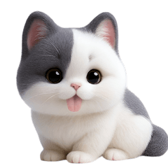 感情豊かなツートン柄の猫 （NT）