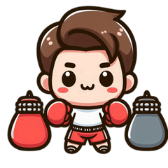 キュートで元気なムエタイキャラのスタンプ