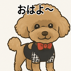 Cute Toy Poodle Daily Greetings Stickers