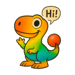 Colourful Dino stickers