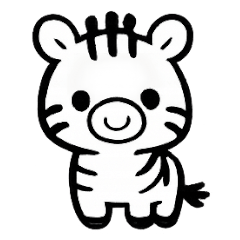 シンプル線画シマウマ あいさつ