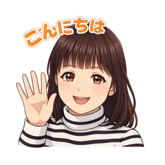 Striped Girl Stickers