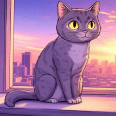 Comic American Shorthair Cat 11