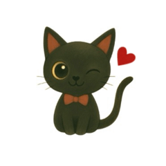 おすわり黒猫です