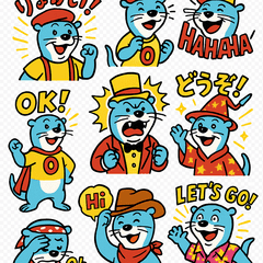 アメコミ風！おもしろラッコの日常スタンプ