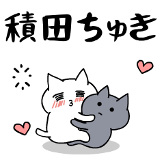 「積田」のラブラブ猫スタンプ