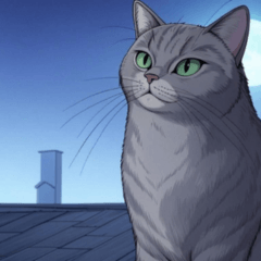 Comic American Shorthair Cat 12