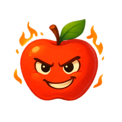 Cute apple showing facial expressions