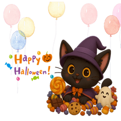 魔女ねこクロとハロウィンパーティ