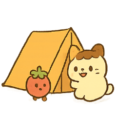 プリンねこといちごのキャンプ