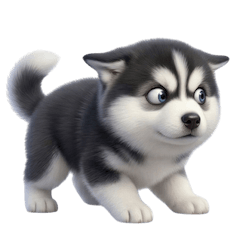 可愛いシベリアンハスキー、 喜怒哀楽 (NT)