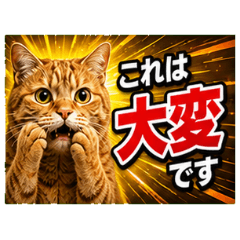 写真風ねこ 速報・お知らせスタンプ