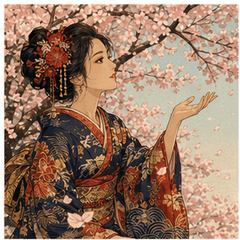 Kimono Beauty Japan Stickers