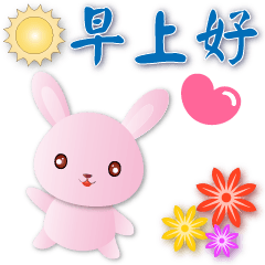 Cute Pink Rabbit - - Happy and Practical